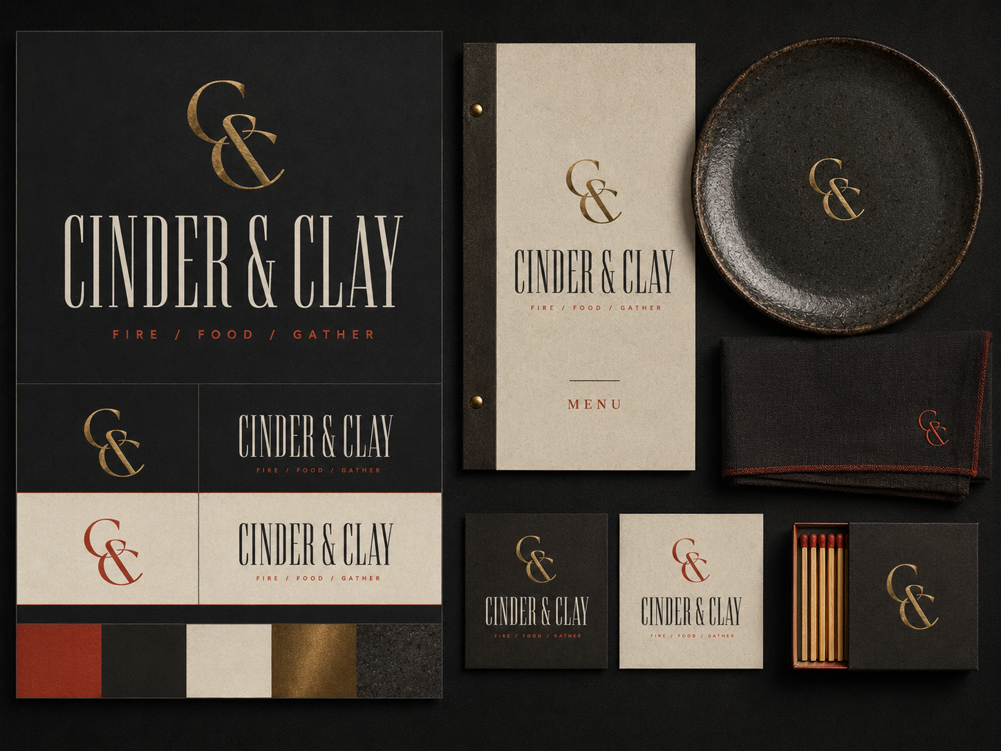 Identity, menus, tableware and tactile brand details